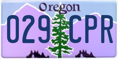 OR license plate 029CPR