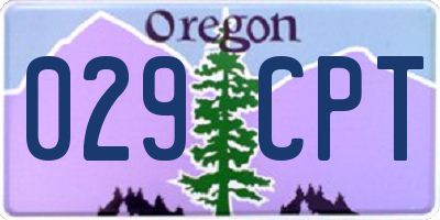 OR license plate 029CPT