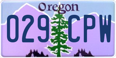 OR license plate 029CPW