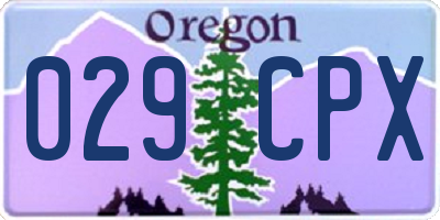 OR license plate 029CPX