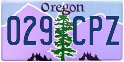 OR license plate 029CPZ