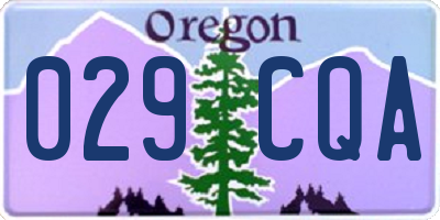 OR license plate 029CQA