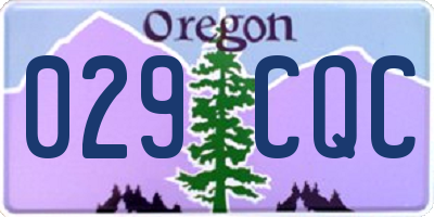 OR license plate 029CQC