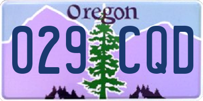 OR license plate 029CQD