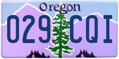 OR license plate 029CQI