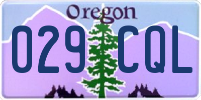 OR license plate 029CQL