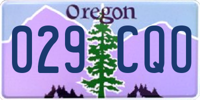 OR license plate 029CQO