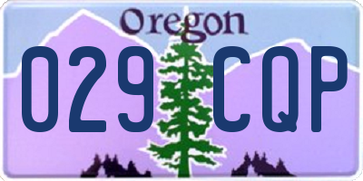 OR license plate 029CQP