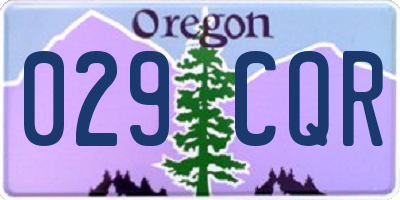 OR license plate 029CQR
