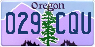 OR license plate 029CQU