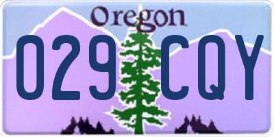 OR license plate 029CQY