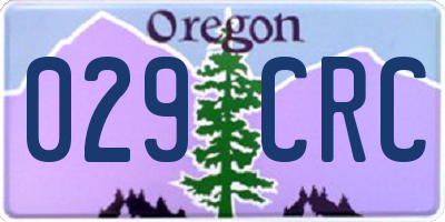 OR license plate 029CRC