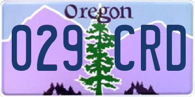 OR license plate 029CRD