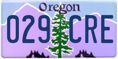 OR license plate 029CRE