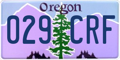 OR license plate 029CRF