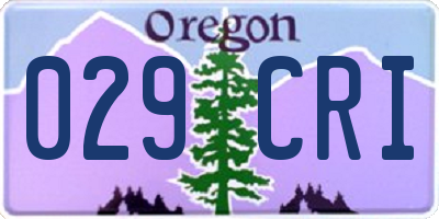 OR license plate 029CRI