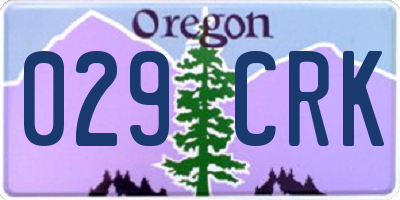 OR license plate 029CRK
