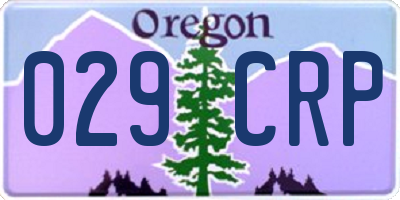 OR license plate 029CRP