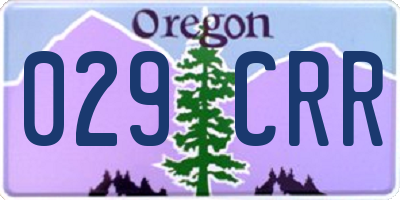 OR license plate 029CRR