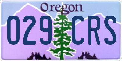 OR license plate 029CRS