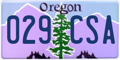 OR license plate 029CSA