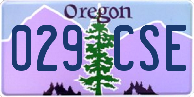OR license plate 029CSE