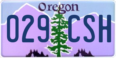 OR license plate 029CSH