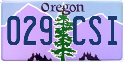 OR license plate 029CSI