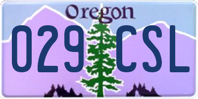 OR license plate 029CSL