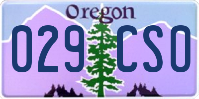 OR license plate 029CSO
