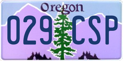 OR license plate 029CSP