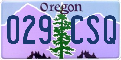 OR license plate 029CSQ