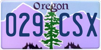 OR license plate 029CSX