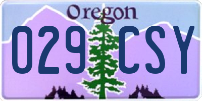 OR license plate 029CSY