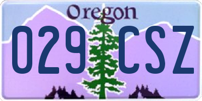OR license plate 029CSZ