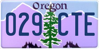 OR license plate 029CTE