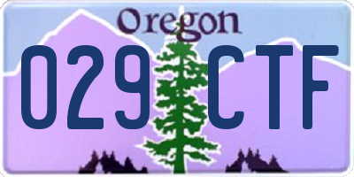 OR license plate 029CTF