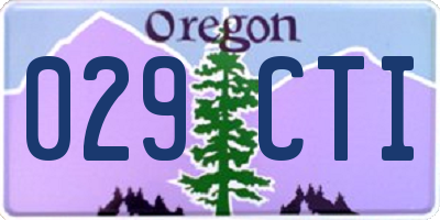 OR license plate 029CTI