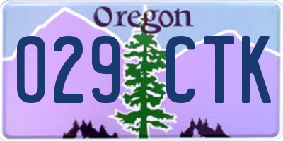 OR license plate 029CTK