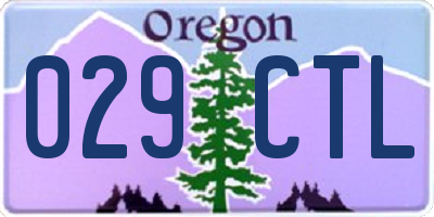 OR license plate 029CTL