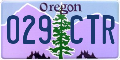OR license plate 029CTR