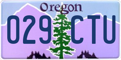 OR license plate 029CTU