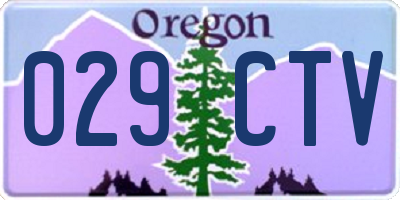 OR license plate 029CTV