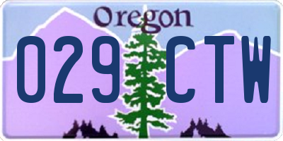 OR license plate 029CTW