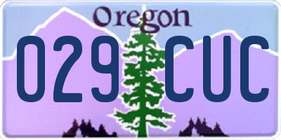 OR license plate 029CUC