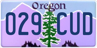 OR license plate 029CUD
