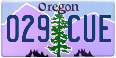 OR license plate 029CUE