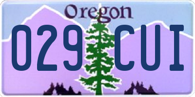 OR license plate 029CUI