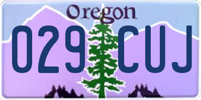 OR license plate 029CUJ