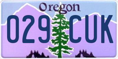 OR license plate 029CUK